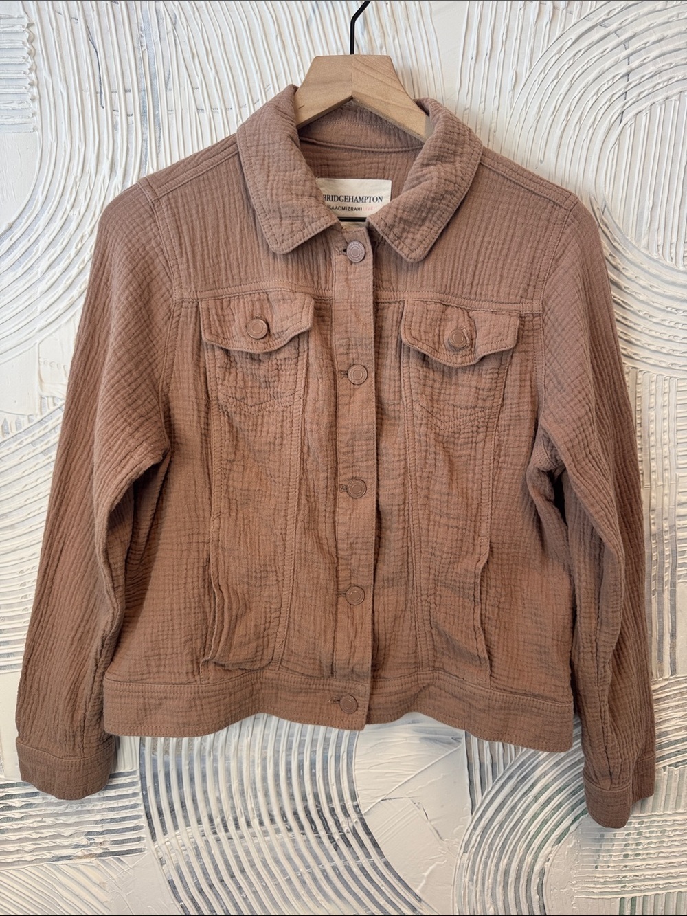 Isaac Mizrahi Mauve-Brown Quilted Cotton Jacket N0381